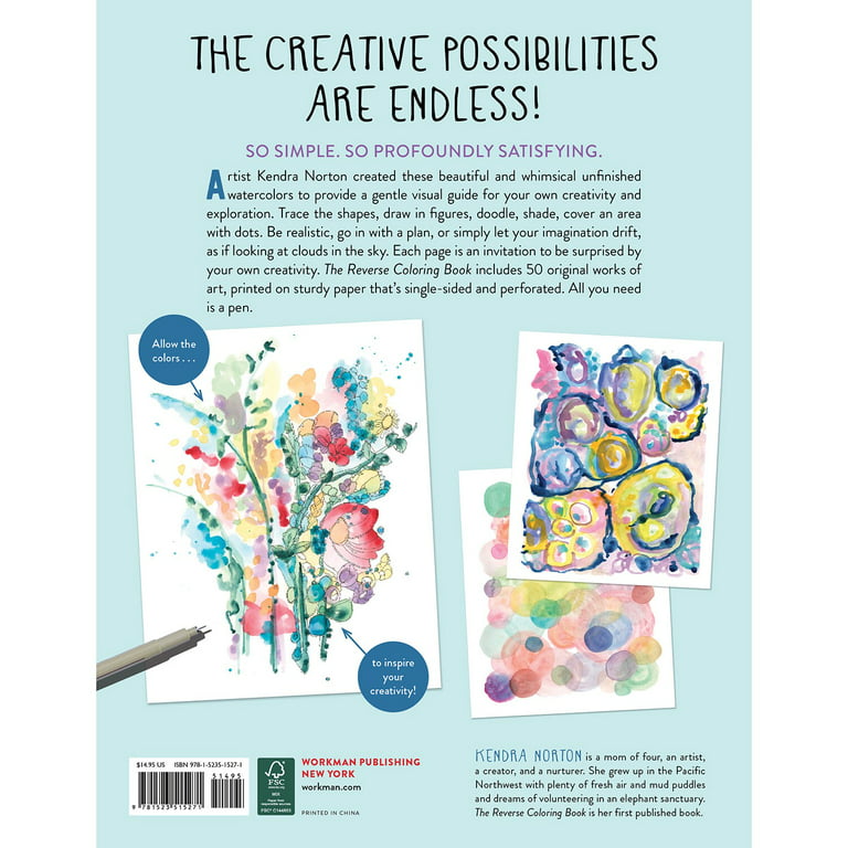 Reverse Coloring Book For Adults: Beautiful Watercolor Flowers in Reverse.  The Gift of Creativity for All.