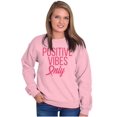 thumbnail image 5 of Breast Cancer Survivor Positive Vibes Women Crewneck Sweatshirt Brisco Brands S, 5 of 6