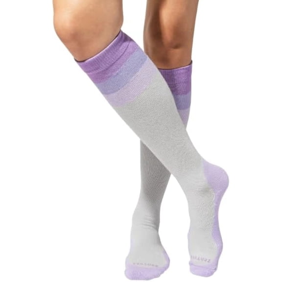 ZenToes Compression Socks for Women and Men, Graduated 15-20mmHg Knee High Support Socks with Anti-Slip Grippers, Athletic & Daily Wear