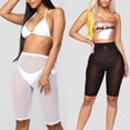 thumbnail image 5 of Women Sexy Black Fishnet Hot Shorts Zipper See Through Mesh Legging Half Pants, 5 of 5
