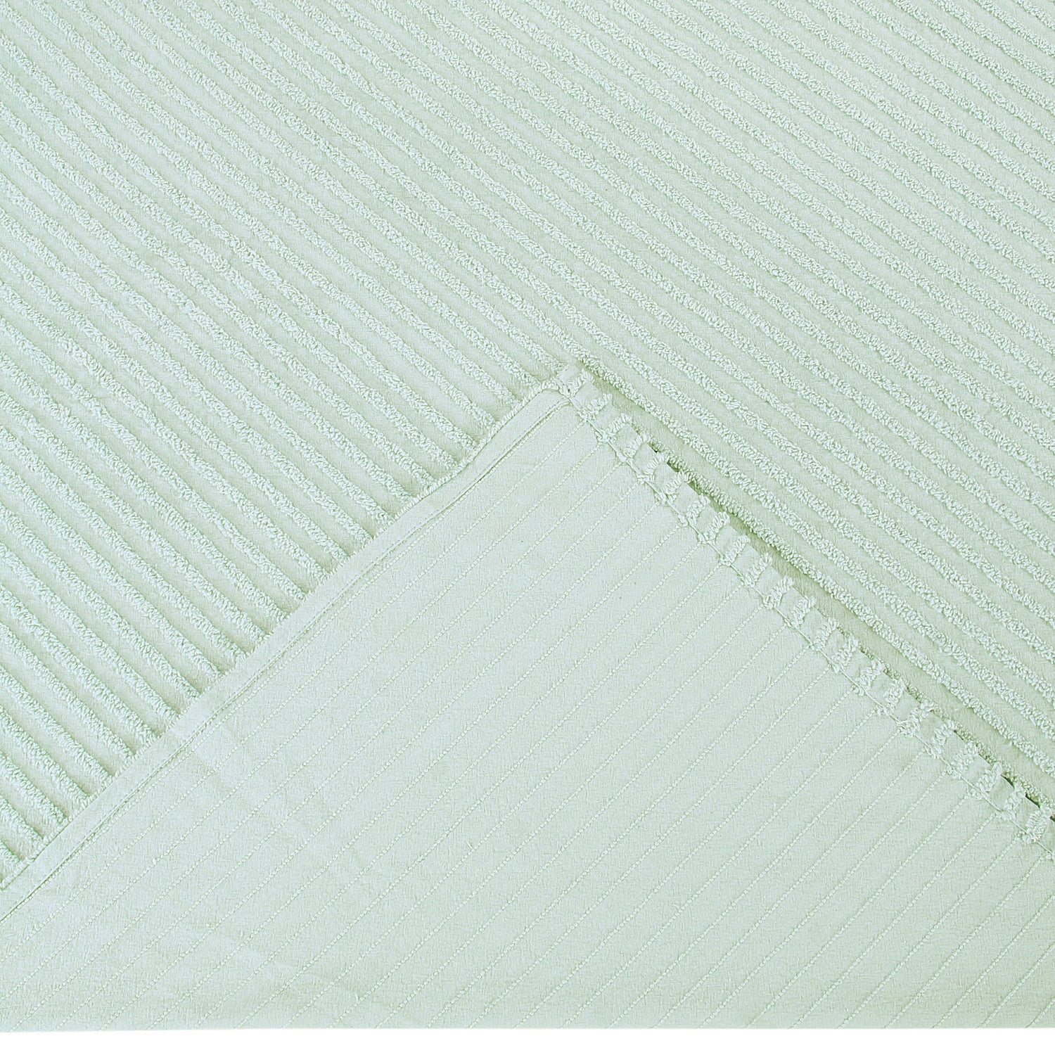 Better Trends Jullian Collection Is Super Soft and Light Weight in Bold Stripes Design 100% Cotton Tufted Unique Luxurious Machine Washable Tumble Dry, Twin Bedspread, Sage