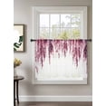 thumbnail image 2 of Sheer Curtains 45 Inch Length, Pink Semi Sheer Curtains Light Filtering Window Treatment, Summer Botanical Leaves Watercolor Privacy Voile Drapes for Living Room Bedroom 52x45 Inch, 2 of 7