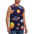 thumbnail image 2 of Fotbe Space Planet Men's Camiseta sin Mangas Estampada para Hombres, Playera Casual para Gimnasio, Entrenamiento, Playa-Medium, 2 of 7