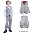 thumbnail image 5 of Boys' Suits Formal Slim Fit Tuxedo Boys Vest and Pants Set for Teens Dress Clothes Wedding Outfit Size 4, 5 of 7