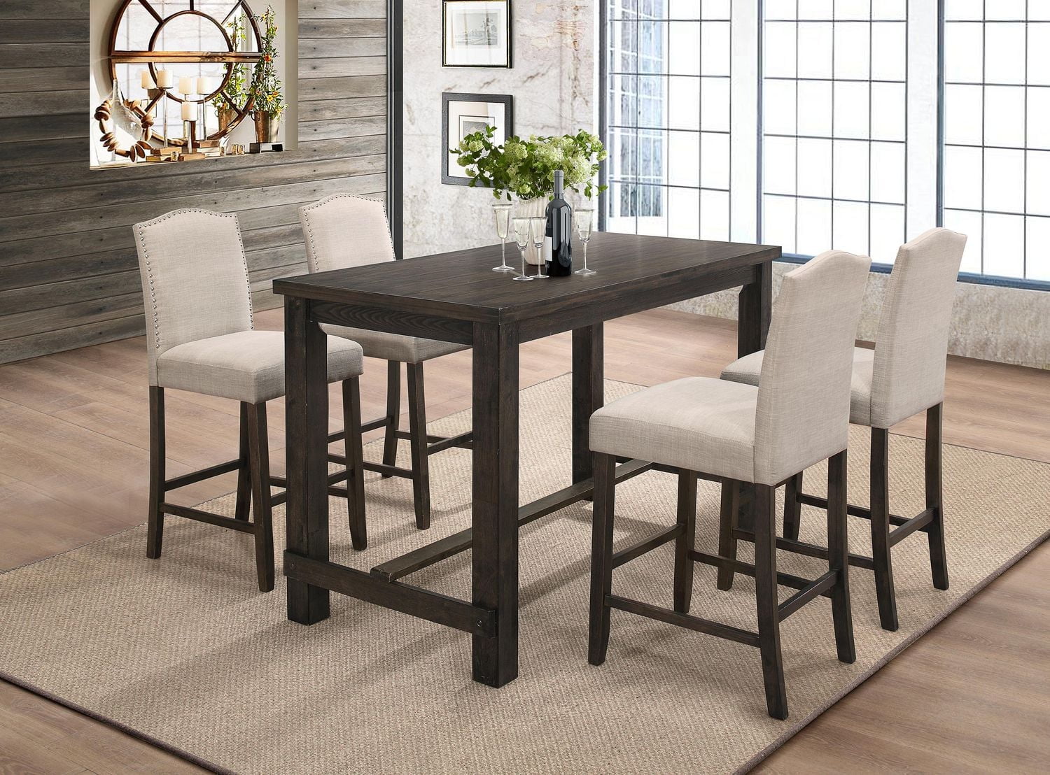 Topline Home Furnishings Cream Counter-height Chairs