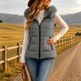 thumbnail image 5 of Womens Puffer Vest Hooded Sleeveless Zip Up Quilted Outerwear Vest with Pockets Casual Outerwear for Work or Travel, 5 of 7