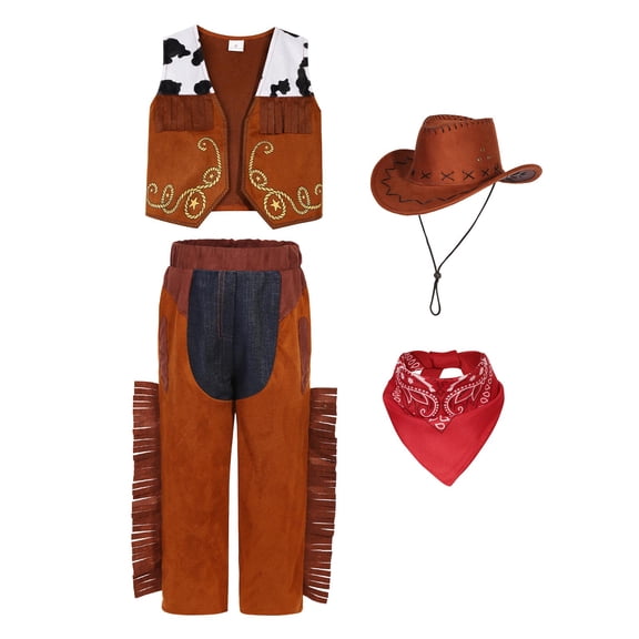 Halloween Cowboy Costumes, Novelty Cowboy Cosplay Suit, Men Women Themed Role Play Stage Costume, Halloween Performance Outfits, Halloween Cowboy Cosplay Dress Up Suit, Halloween Attire