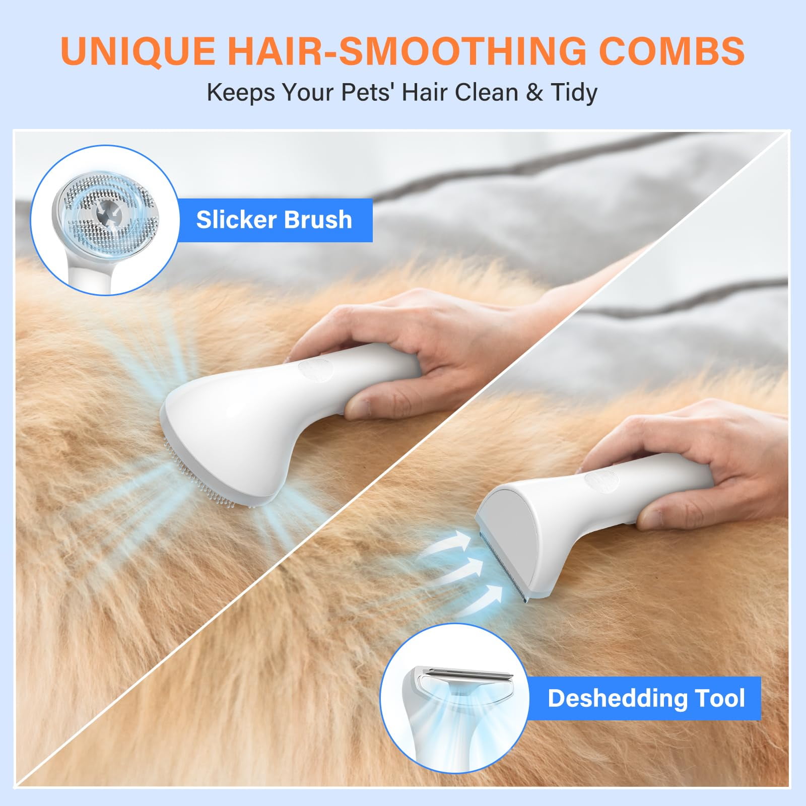 ELS PET Dog Grooming Vacuum Kit: 5-in-1 Pet Hair Clippers with
