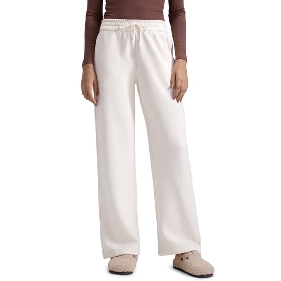 CRZ YOGA Cotton Fleece Lined Sweatpants Women 30" Straight Leg Casual Lounge Pants with Pockets