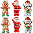 thumbnail image 2 of Globo de aluminio de 60 pulgadas con forma de muñeco de jengibre y Papá Noel, muñeco de nieve y decoración navideña, 2 of 4