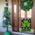 thumbnail image 2 of Home Decorative Welcome St. Patricks Day Garden Flag, Lucky Shamrock Clover Yard Polka Dots Outside Decoration, Luck Irish Outdoor Small Decor Double Sided 12x18, 2 of 6