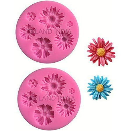 

2Pcs Flower Cake Fondant Mold Daisy Flower Flower Silicone Mold Sunflower Silicone Candy Making