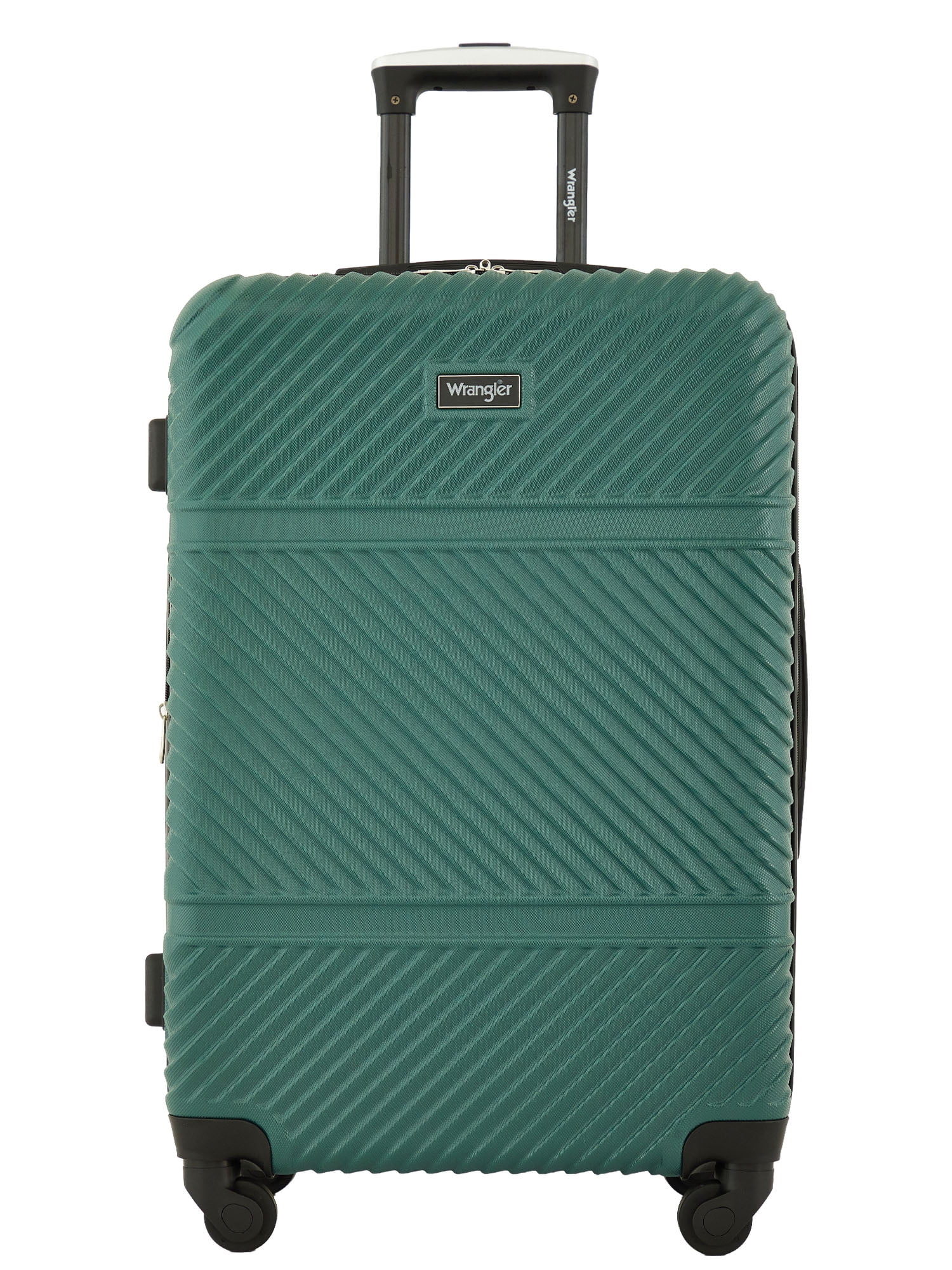 Wrangler 4 Piece Expandable Hardside Spinner Luggage Set with Packing Cubes, Green