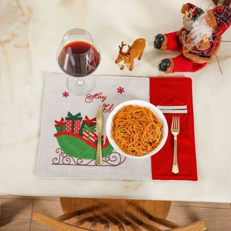 

LnjYIGJ Christmas Decorations Red Placemat Christmas Tree Placemat Potholder