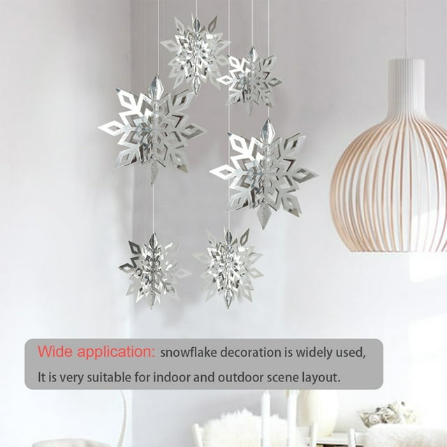 1 Set Christmas Decorations Funny Exquisite Simple Style Stereo Indoor Hanging Prop Festival Adornment Decor for Scene Layout Silver