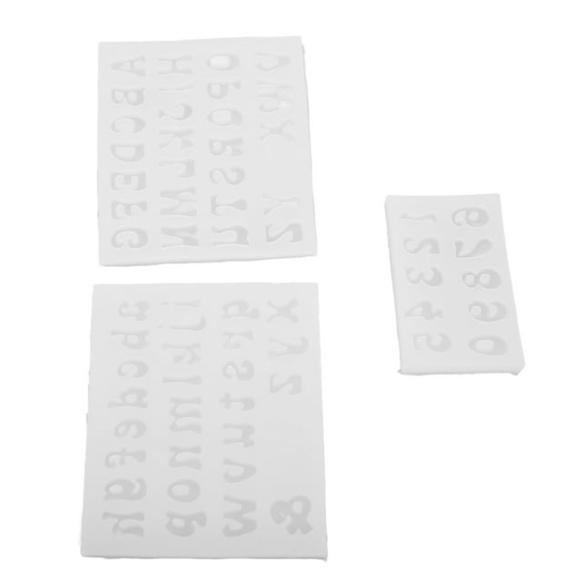Moldes de letras de silicona de 3 uds., moldes de silicona de Color transparente con números y letras para hornear postres, dulces, chocolates y pasteles