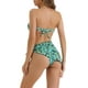 thumbnail image 3 of INSPIRAR CHIC Conjuntos de Bikini de Flores para Mujeres de 3 Piezas con Espalda Atada, Parte Inferior Triangular, Trajes de Baño en Verde Medio, 3 of 5