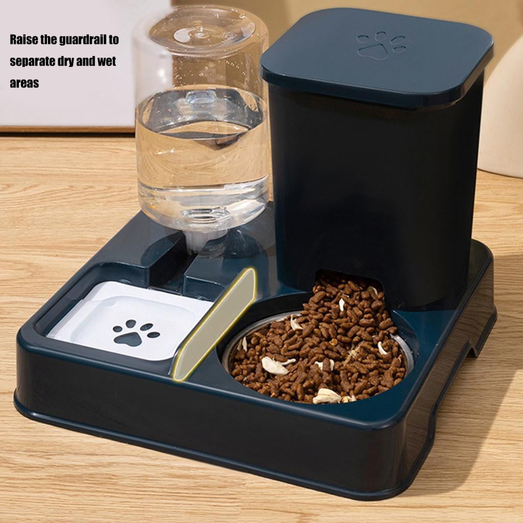 Giaone 2IN1 Dog Feeder Food Bowl Automatic Water Dispenser for Daily Watering Feeding