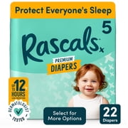 Rascals Premium Absorbent Baby Diapers Size 5, 22 Count