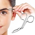 thumbnail image 3 of Professional Scissors Shaped Eyebrow Tweezers Nose Hair Clip Tweezer Tool Flat Tip Tweezers Precise Plucking Rustproof Face Hair Removal, Argent, 3 of 5