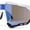 White Black - Blue Mirror, variant on Large Coverage Mirror Lens Shield Curved Wrap Sport Sunglasses White Black - Blue Mirror