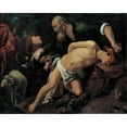 thumbnail image 2 of Pedro Orrente 18x15 Black Ornate Wood Framed Double Matted Museum Art Print Titled - The Sacrifice of Isaac (ca 1616), 2 of 5