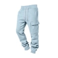 thumbnail image 4 of Cargo Work Pants for Men Solid Color Plus Size Drawstring Elastic Waist Pants with Multiple Pockets Breathable Long Trousers for Outdoor Daily Work, 4 of 5