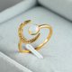 thumbnail image 5 of Qarigey Aberturas Anillo Zircon Luna En forma de joyería Hombre Color Compromiso Encanto Romántico Dedo Estrella Apertura Metal Regalo de lujo Ropa, zapatos y accesorios Miscelánea Trigo Oro Qarigey AP015202-03, 5 of 6