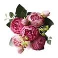 thumbnail image 1 of Ramo de boda artificial, rosas artificiales, flores de , accesorios para fotos, flores artificiales para decoración de bodas, fiestas en el jardín Rosa rosa, 1 of 8