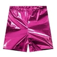 thumbnail image 3 of Linjinx Girls Metallic Dance Shorts Cheerleading Dance Performance Hot Pants Athletic Gymnastics Hot Pink 140, 3 of 6