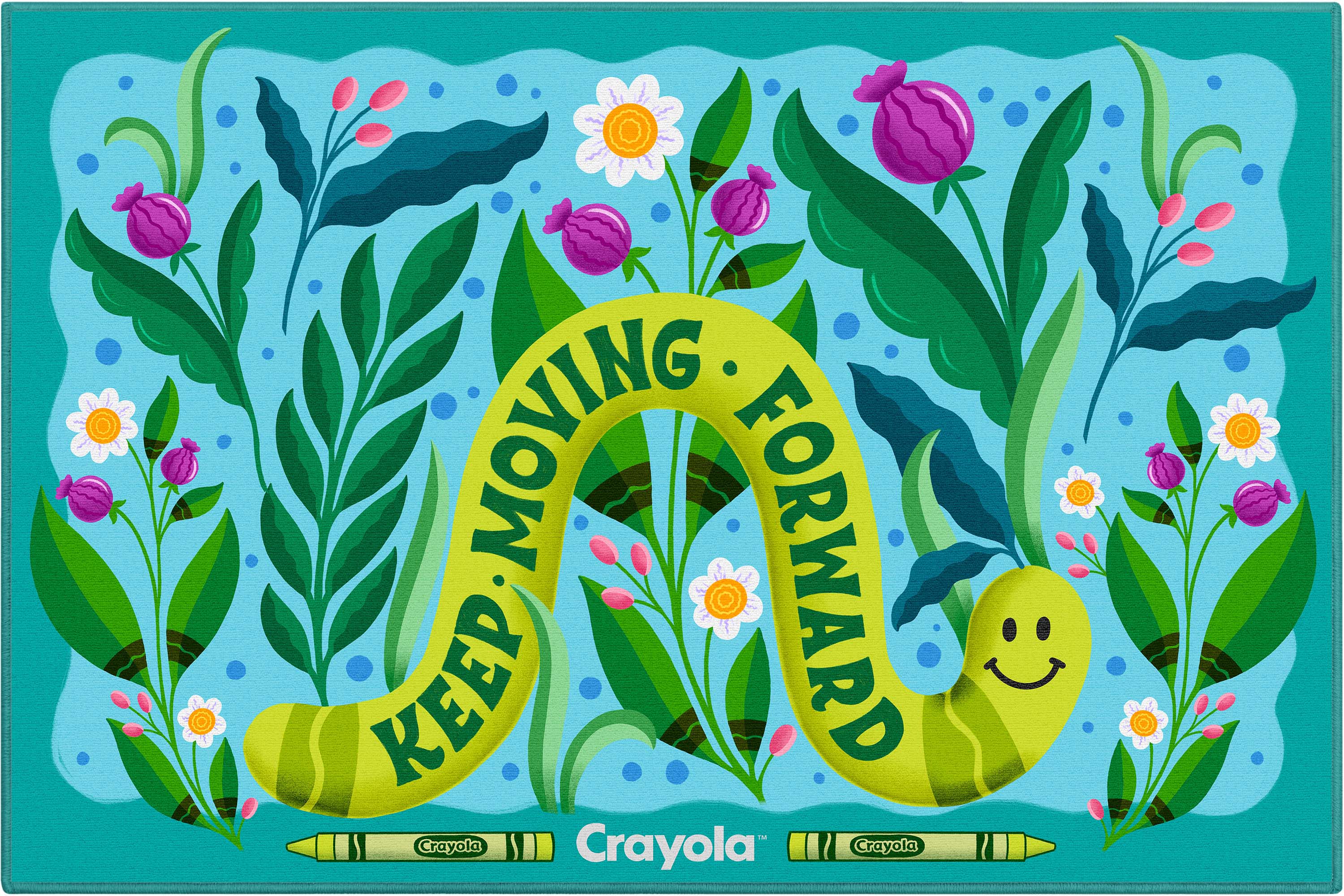 Crayola Collection By Well Woven Keep Moving Blue 3'3" x 5' Area Rug