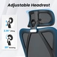 thumbnail image 3 of BISHE Ergonomic Office Chair with Footrest & Adjustable Headrest, Reclining Computer Chair with Customizable Lumbar Support, Breathable Mesh Back & Seat, 360° Swivel Wheels, Black, 3 of 8