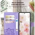 thumbnail image 3 of for Moto G 5G 2024 Case Wallet,Women Flip Cover with Butterfly Emboss PU Leather Stand Credit Card Holders Slots Wrist Strap Protective Phone Case for Motorola Moto G 5G 2024 (Lavender), 3 of 14