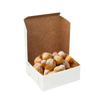 MT Products White Pastry Box - 6" x 6" x 3" Bakery Boxes - Pack of 15