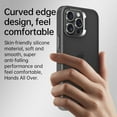 thumbnail image 3 of Compatible With iPhone 16 Plus Phone Case,Frosted Translucent,Metal Button Design,Shockproof Rugged Drop-proof Anti-fall Ultra Slim Thin Fit Phone Case Cover For iPhone 16 Plus,Black, 3 of 7