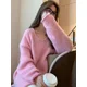 thumbnail image 2 of Suéteres para mujer, holgados, cómodos, informales, elegantes, lisos, combinables, ropa de calle, moda de oficina, estilo coreano, sencillo, estilo Normcore, primavera chic, 2 of 6