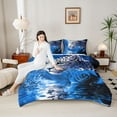 thumbnail image 4 of Castle Fairy Boys Girls Safari Leopard 3 Pieces Queen Comforter Set,Chic Floral Rose Ultra Soft Bedding Sets,Flower Animal Cheetah Bedding Comforter Set Breathable,Microfiber Bedroom Decor, 4 of 8