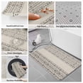 thumbnail image 6 of Beige Black Boho Bath Mat 3 Piece Bathroom Rug Set, Vintage Ethnic Tribe Abstract Art Non Slip Bath Rug Contour Mat and Toilet Lid Cover, Absorbent Shower Mats Soft Bath Rugs and Mats Sets, 6 of 8