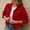 27#Red, variant on Women'S 3/4 Slim Sleeve Denim Jacket Lapel Basic Button Down Trucker Colored Cropped Jeans Jacket Washed Coat Red L