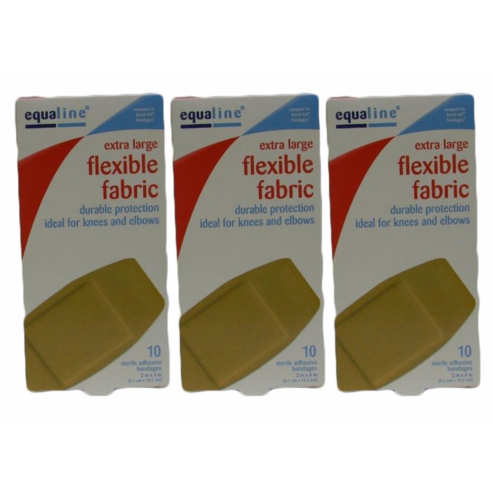 30 Ct Equaline Extra Large Flexible Fabric Sterile Adhesive Bandages 2