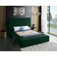thumbnail image 3 of Maklaine Contemporary Solid Wood Tufted Velvet King Bed in Green, 3 of 8