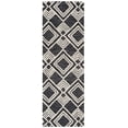 thumbnail image 2 of SAFAVIEH Micro-Loop Floral Diamond Trellis Wool Runner Rug, Charcoal/Ivory, 2'6" x 9', 2 of 5