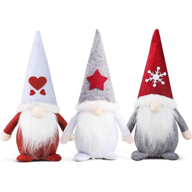 3 piezas Gnomo navideño sueco NQ Adorables muñecos de Papá Noel hechos a mano 28 cm x 12 cm