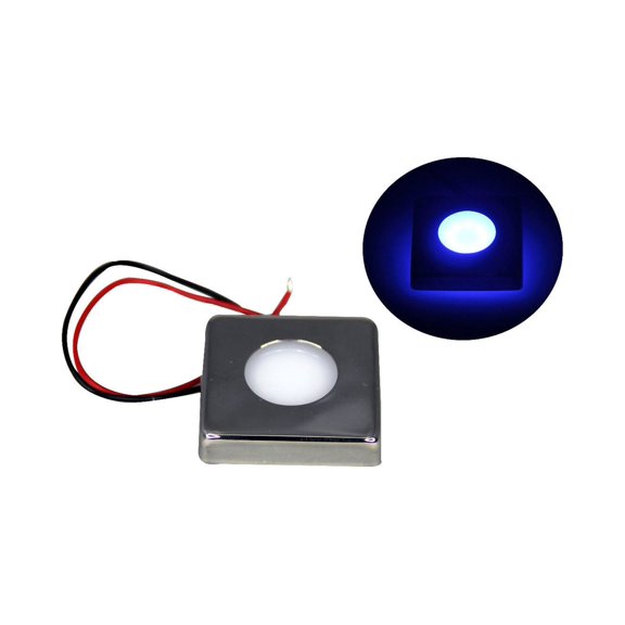 Pactrade Marine Boat Pontoon RV Surface Mount LED S.S Square Courtesy Light (Blue Light)