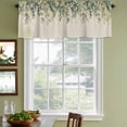 thumbnail image 4 of 2 Pack Valances for Windows, Spring Eucalyptus Window Valances for Living Room/Bedroom/Bathroom, Summer Botanical Leaves Beige Watercolor Light Filtering Kitchen Curtain Valance 54"W x18" L, 4 of 9