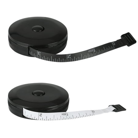 

2 PCS Soft Tape Measure Retractable Measuring for Body Fabric Sewing Tailor Cloth Knitting Craft Weight Loss Measurements Retractable 60-inch Black&White Dual Sided Tape Measure Body Measuring