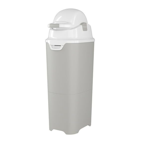 Foundations Tall Diaper Pail, Airtight Odorless Lid & Large Capacity, Use Any Bag, Gray