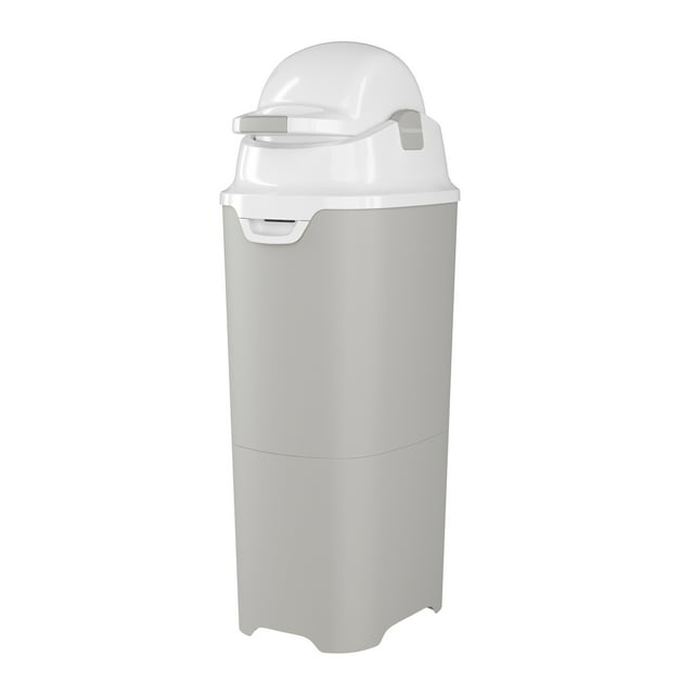 Foundations Tall Diaper Pail, Airtight Odorless Lid & Large Capacity, Use Any Bag, Gray