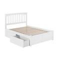 thumbnail image 3 of Mission Full Wood Platform Bed with Footboard and Storage Drawers in White, 3 of 13