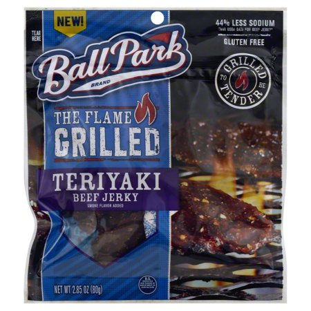 BALL PARK, THE FLAME GRILLED BEEF JERKY, TERIYAKI, TERIYAKI